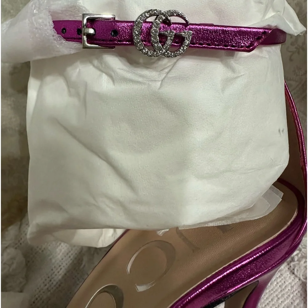 Gucci Heels Sandal Fuchsia Leather 💖 Size 39 - Picture 7 of 12